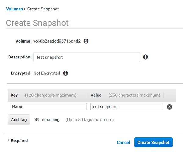 Provide snapshot details