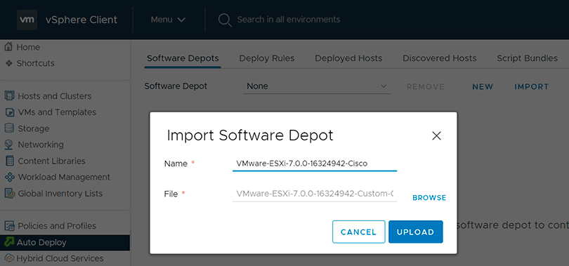 Import vendor-customized image