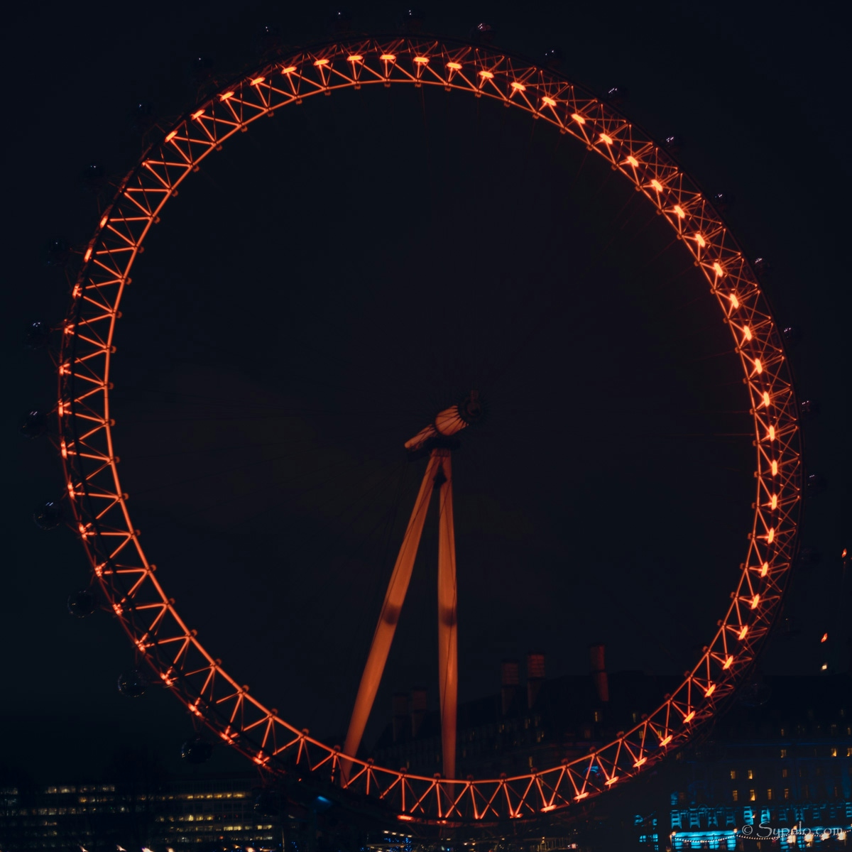 The London Eye carousel night photo