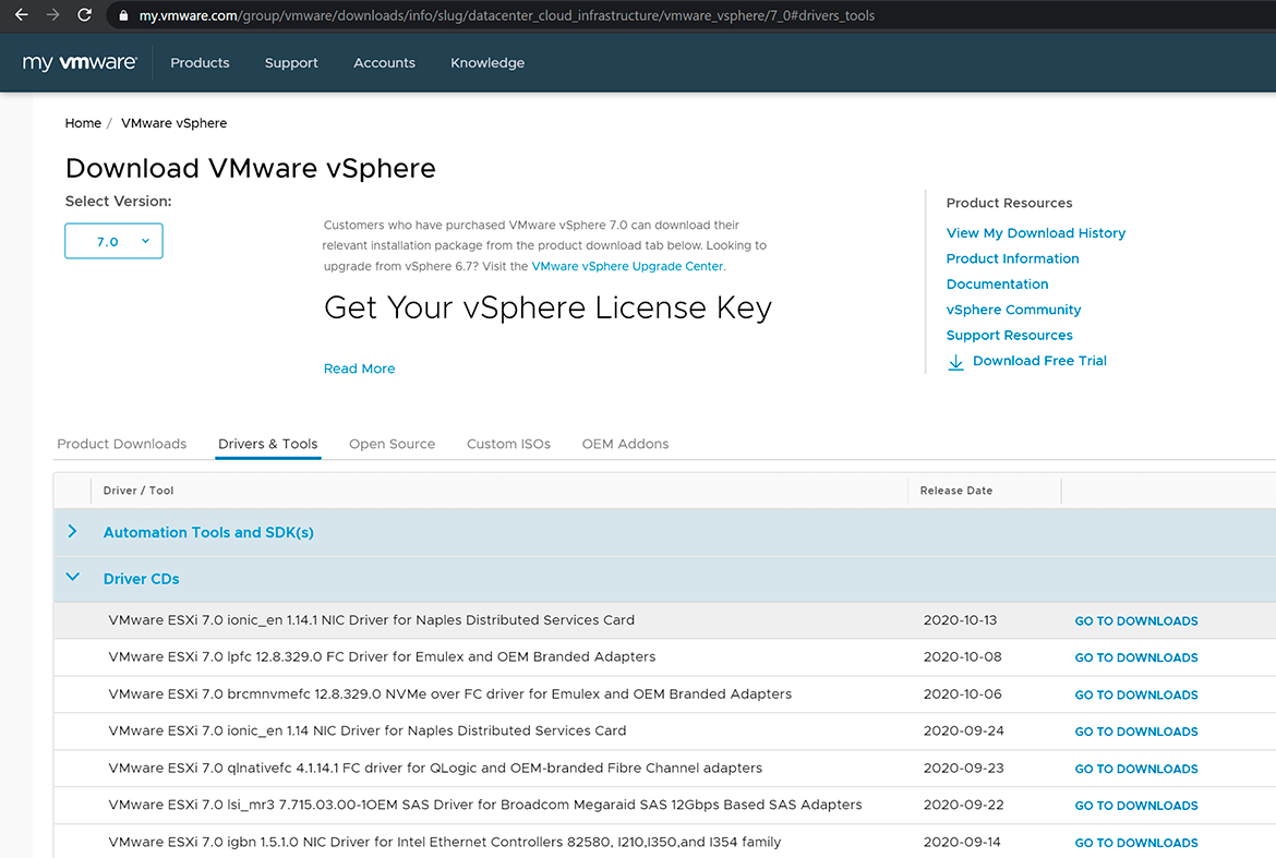 Download vmware drivers