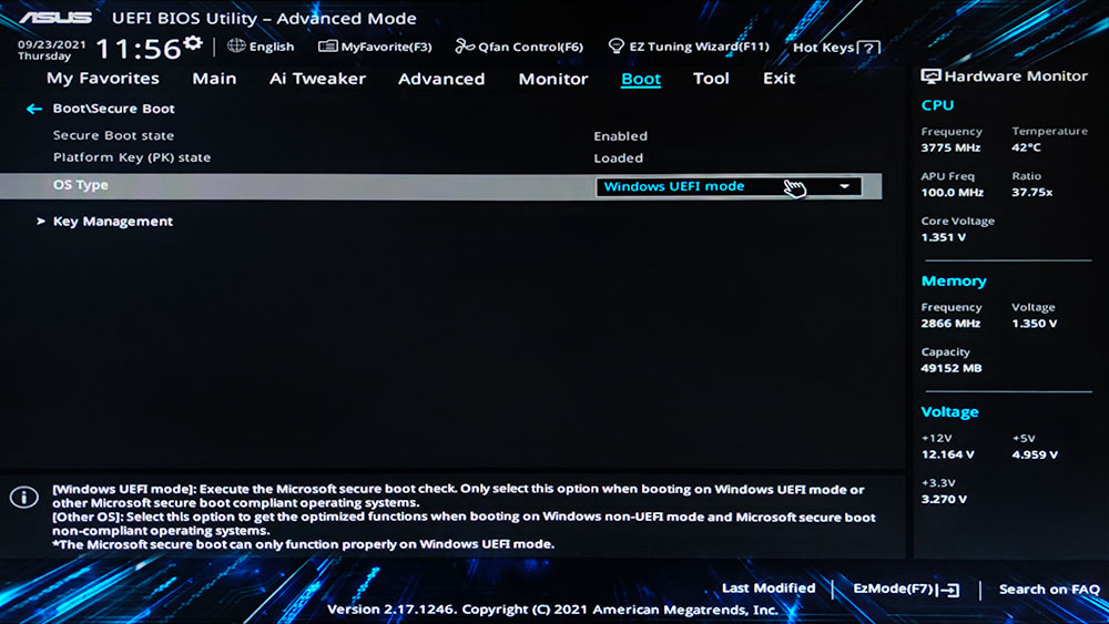 Enable Secure Boot