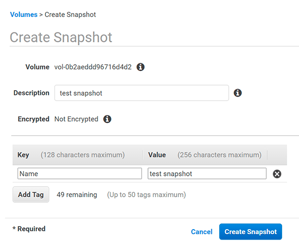 Provide snapshot details