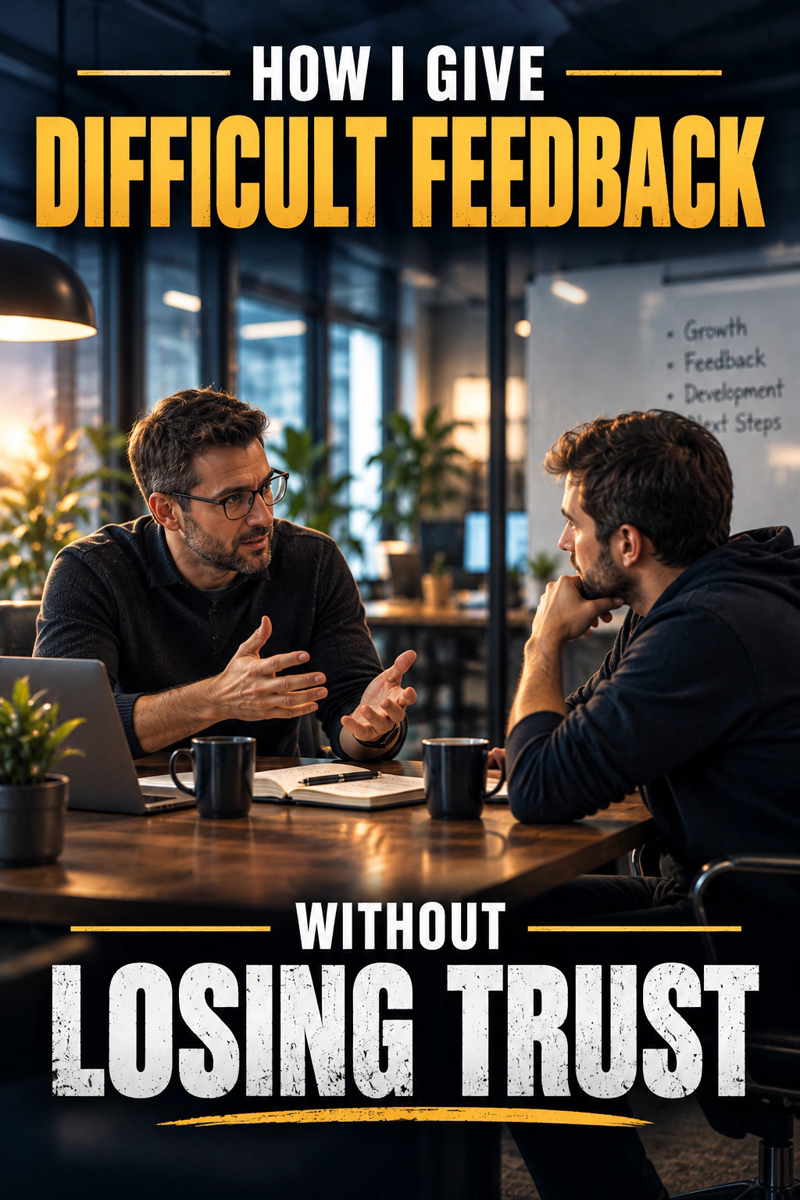 How I Give Difficult Feedback Without Losing Trust